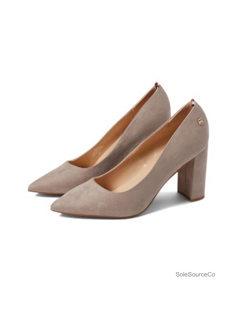 Women's Block Heel Pointed Toe Pumps, Slip On Casual Dress Shoes